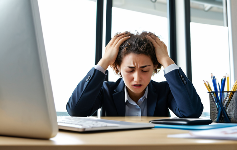 **
A person looking refreshed and energized at their desk after a short nap. The background shows a blurred image of a stressed person with their head in their hands. Focus on the contrast between the two figures, highlighting the positive impact of a nap on focus and productivity. The environment could be a modern, bright office space.
**