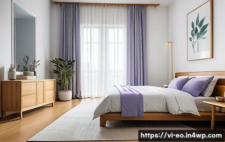 낮잠을 자는 데 도움이 되는 도구 - A serene and airy Vietnamese bedroom designed for a refreshing nap, featuring thick curtains softly ...