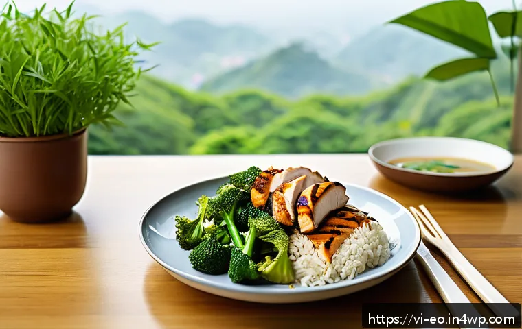 낮잠을 위한 식이 요법 추천 - A vibrant and cozy Vietnamese lunch setting featuring a balanced meal designed for deep afternoon na...