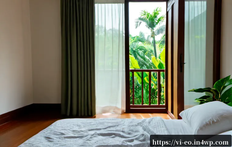 Home 17 낮잠의 적정 온도 및 습도 설정 - Photorealistic Vietnamese apartment bedroom during a peaceful afternoon nap, a fully clothed adult r...